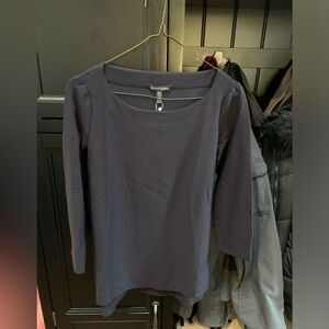 Eileen Fisher Navy Blue Crepe Top Size XXS New with Tags